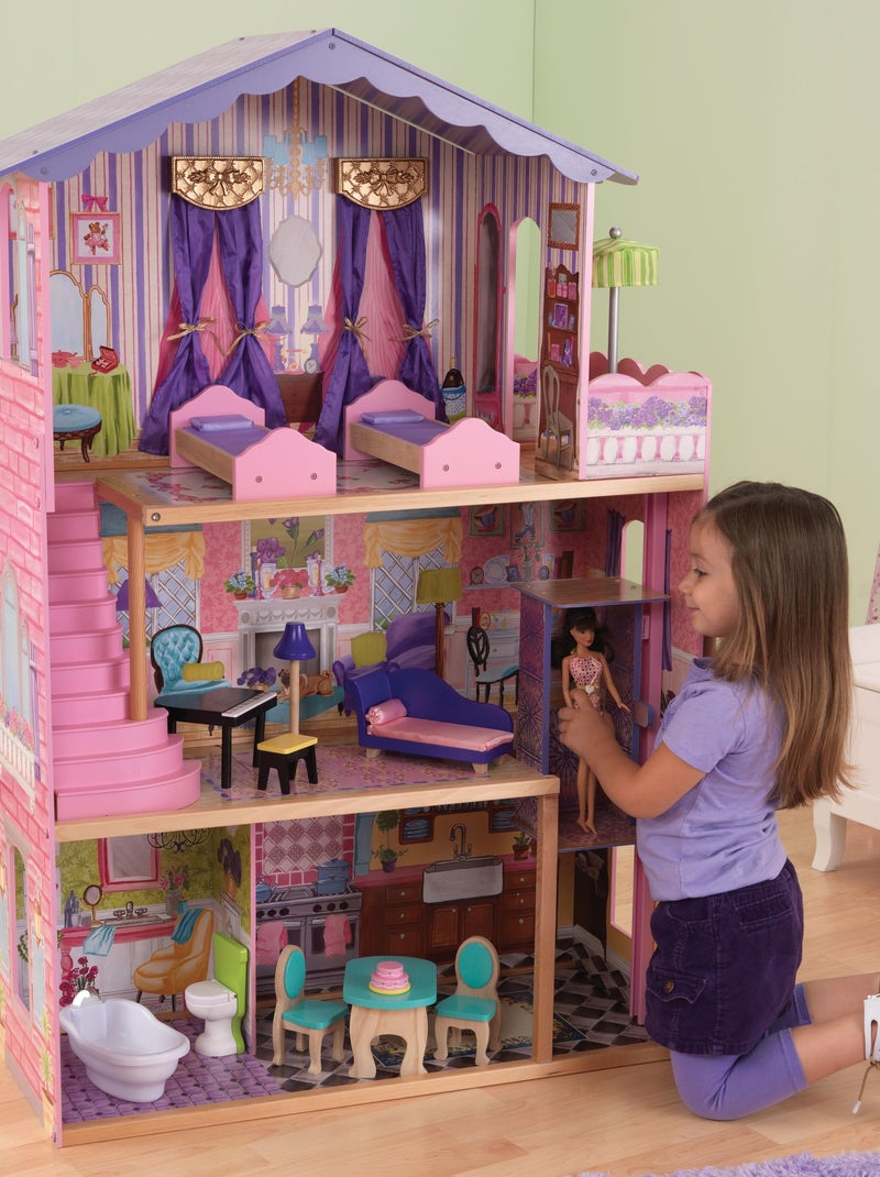 KidKraft - Maison  de poupée en bois My Dream avec 12 accessoires inclus Rose - Kiabi