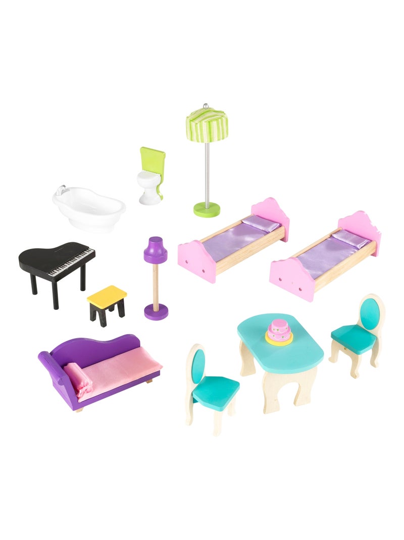 KidKraft - Maison  de poupée en bois My Dream avec 12 accessoires inclus Rose - Kiabi