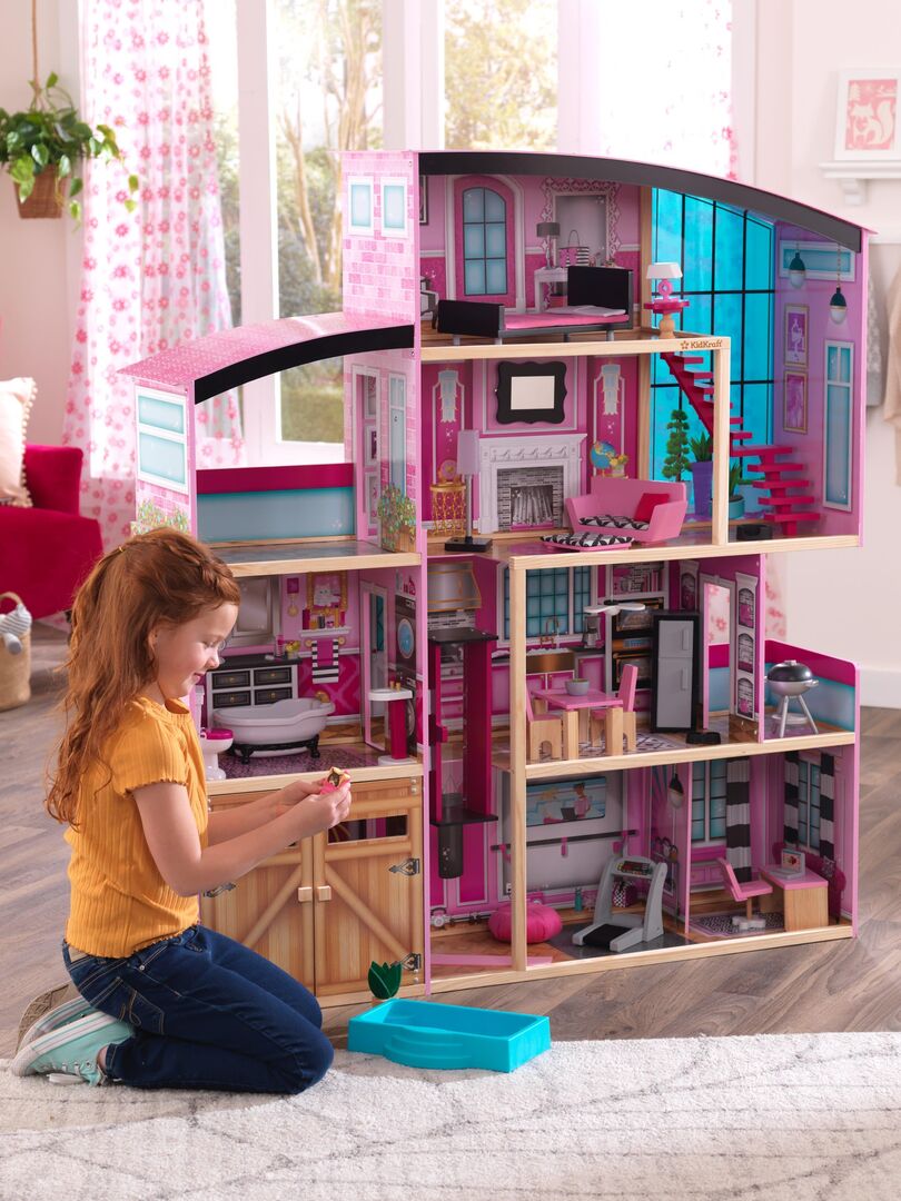 KidKraft - Maison de poupée en bois Windmill Elevator - Grange 2-en-1 avec  29 accessoires inclus - N/A - Kiabi - 149.99€