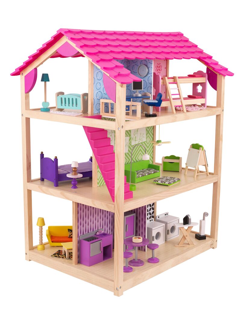 Maison de poupée en bois enfant 3 étages avec 16 accessoires Dreamland  Sunset Olivia's Little World - N/A - Kiabi - 185.99€