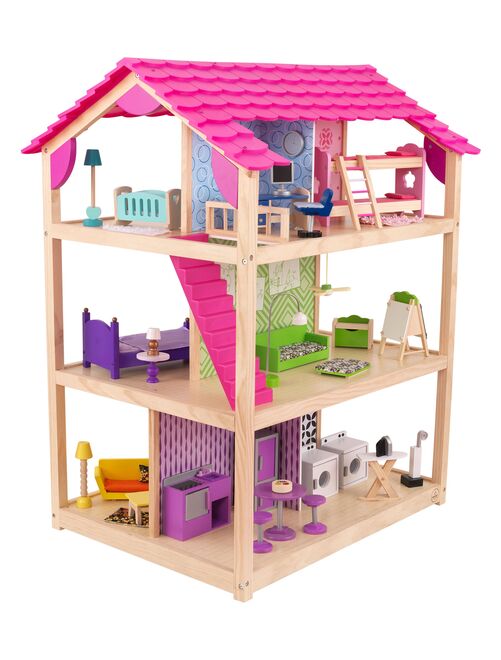 KidKraft - Maison  de poupée en bois So Chic avec 46 accessoires inclus - Kiabi