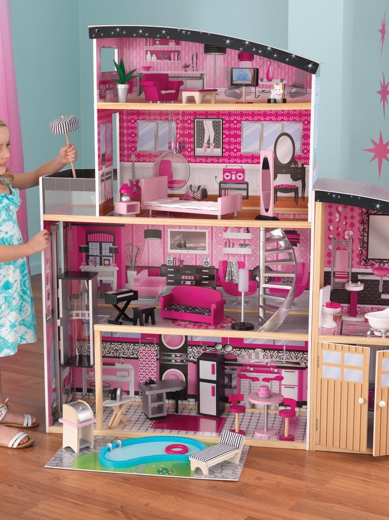 KidKraft - Maison  de poupée en bois Sparkle avec 30 accessoires inclus, sons et lumières N/A - Kiabi