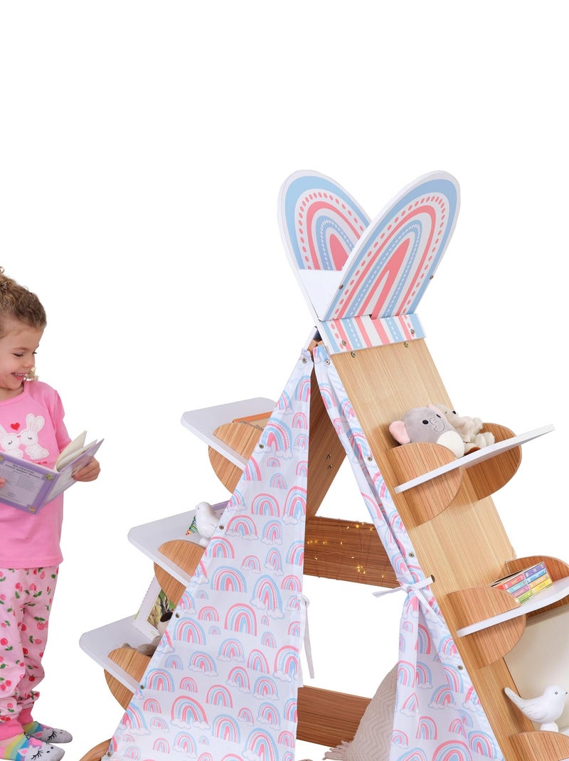 KidKraft - Tente "coin lecture" en bois avec 6 étagères, bibliothèque pour enfants N/A - Kiabi
