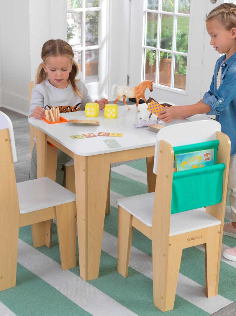 KidKraft -Ensemble En Bois Table Et 4 chaises – Naturel Marron - Kiabi