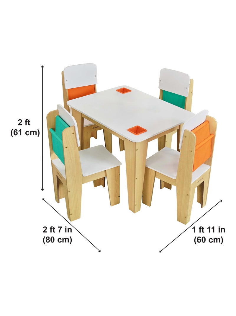 KidKraft -Ensemble En Bois Table Et 4 chaises – Naturel Marron - Kiabi