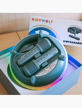 Kidywolf | karaoké portable lumineux enfant avec 2 micros kidykaraoke