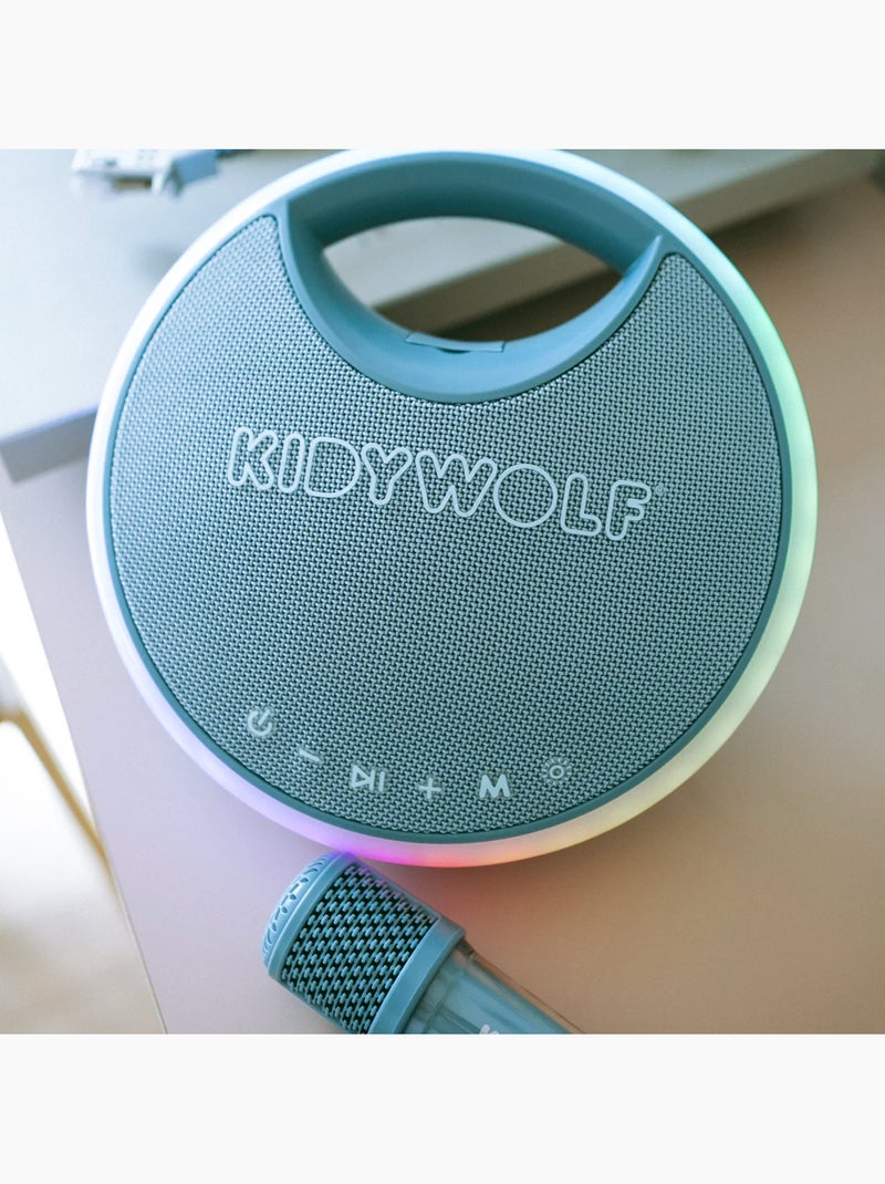 Kidywolf | karaoké portable lumineux enfant avec 2 micros kidykaraoke Bleu - Kiabi