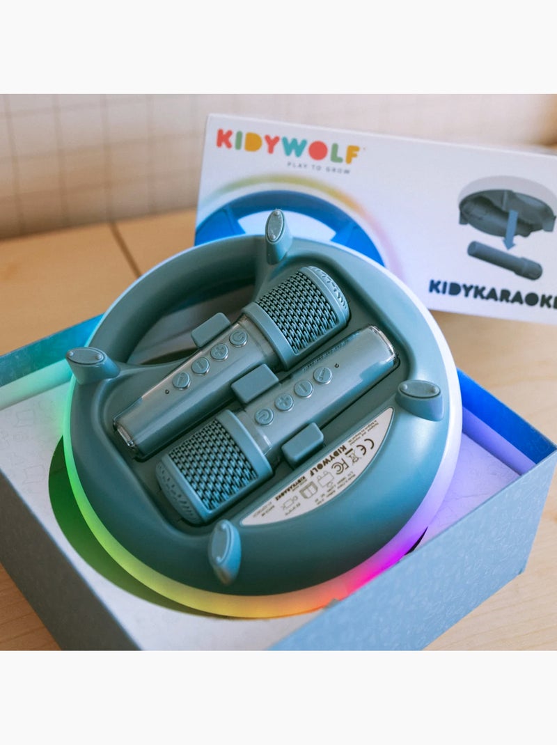 Kidywolf | karaoké portable lumineux enfant avec 2 micros kidykaraoke Bleu - Kiabi