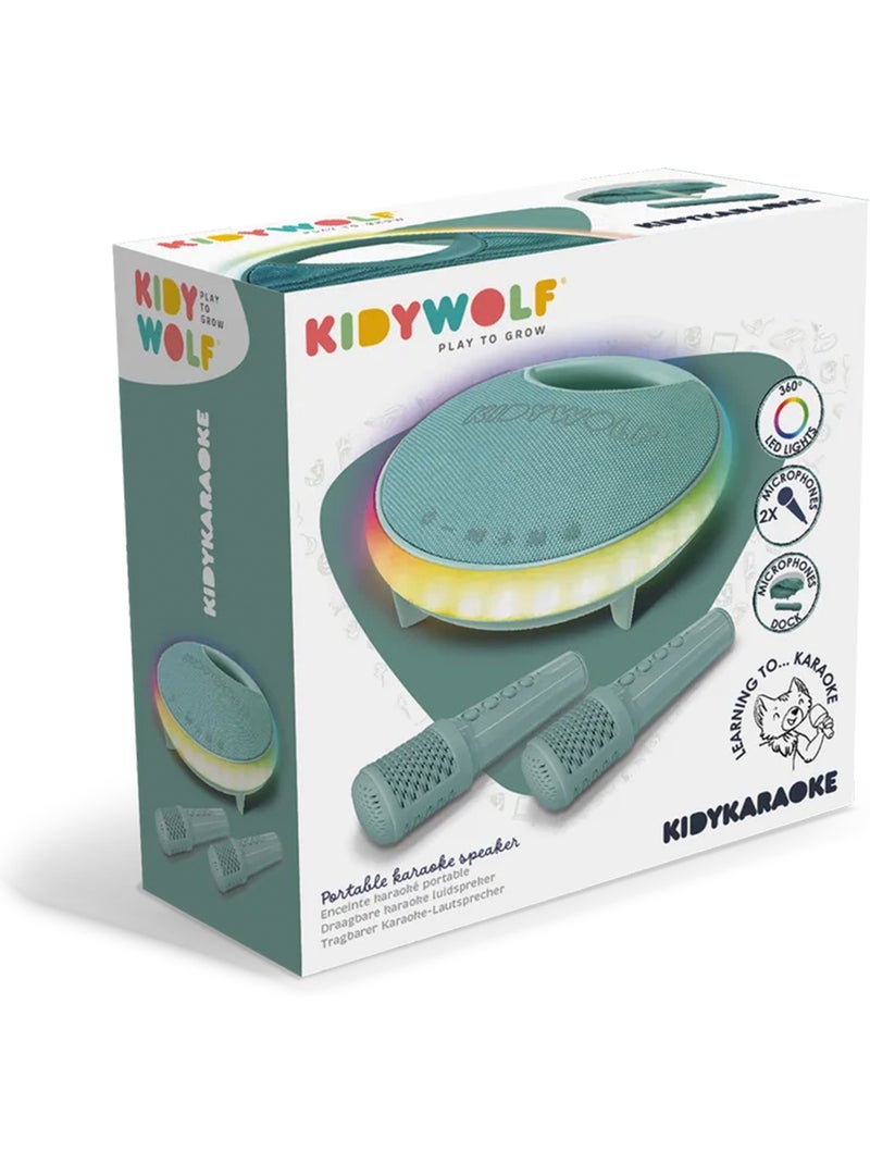 Kidywolf | karaoké portable lumineux enfant avec 2 micros kidykaraoke Vert - Kiabi