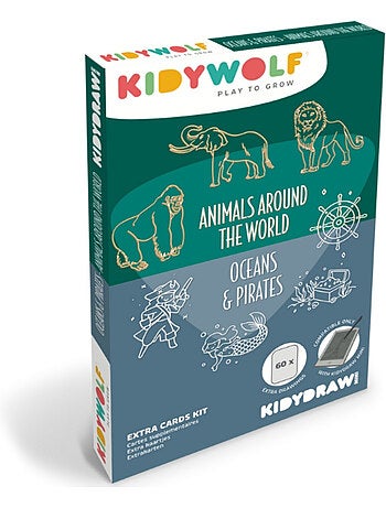 Kidywolf | recharge kidydraw mini 60 cartes animaux et océans & pirates