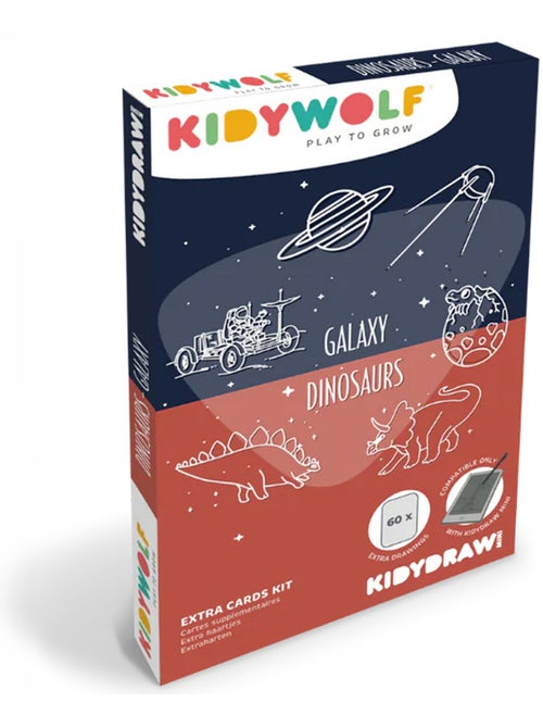 Kidywolf | Recharge Kidydraw Mini 60 cartes Galaxie et Dinosaures - Kiabi