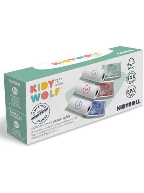 Kidywolf | recharge papier thermique coloré kidyroll pour kidyprint et k-print - Kiabi