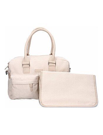 Kidzroom | Sac à langer en velours côtelé et son matelas nomade