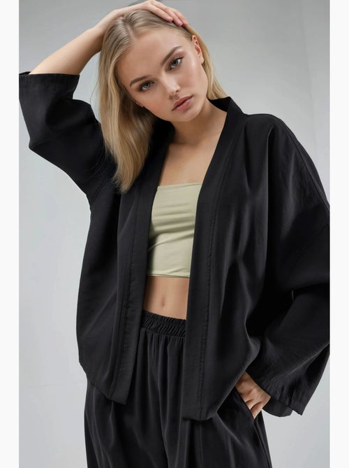 Kimono brodé busem à manches longues et col ouvert busem - Kiabi