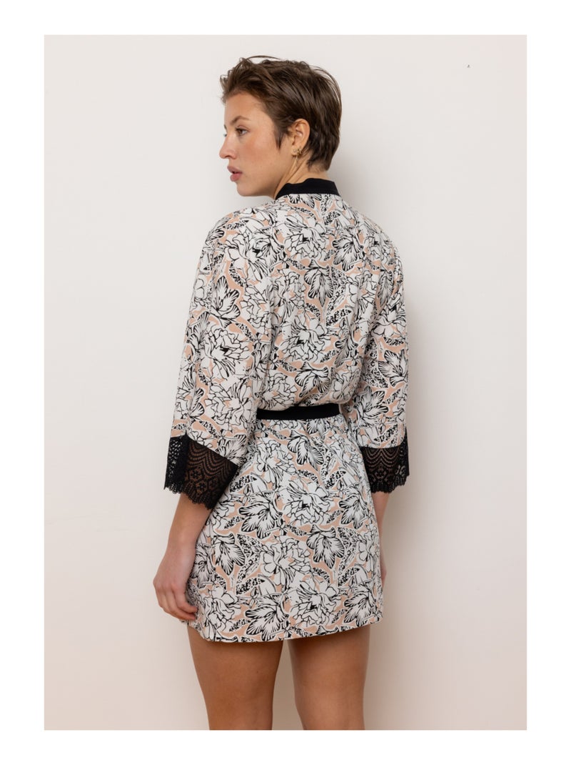 Kimono Brune Noir - Kiabi