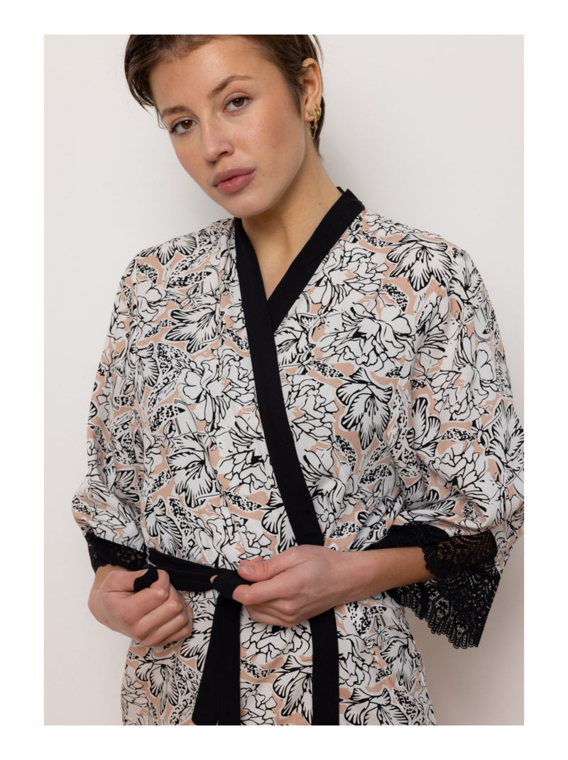 Kimono Brune Noir - Kiabi