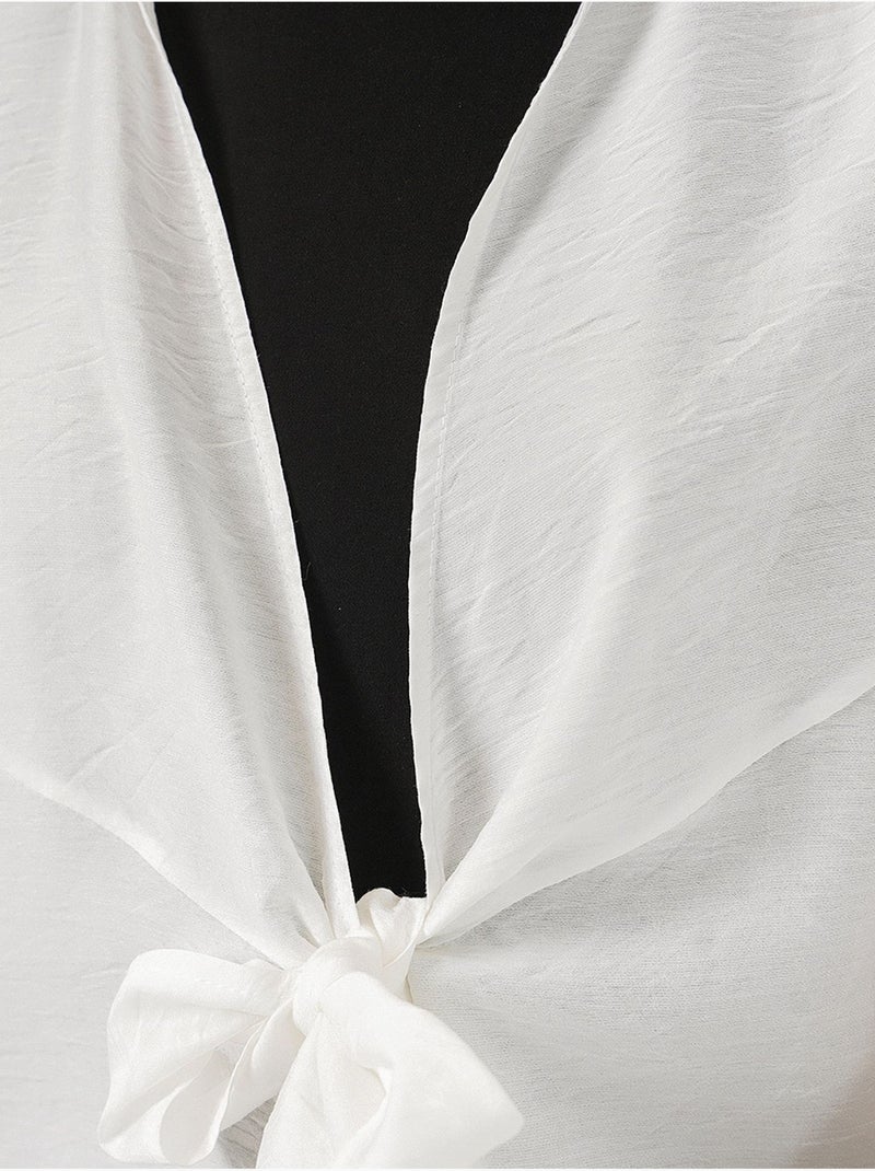 Kimono de plage à longs liens bdart Blanc - Kiabi