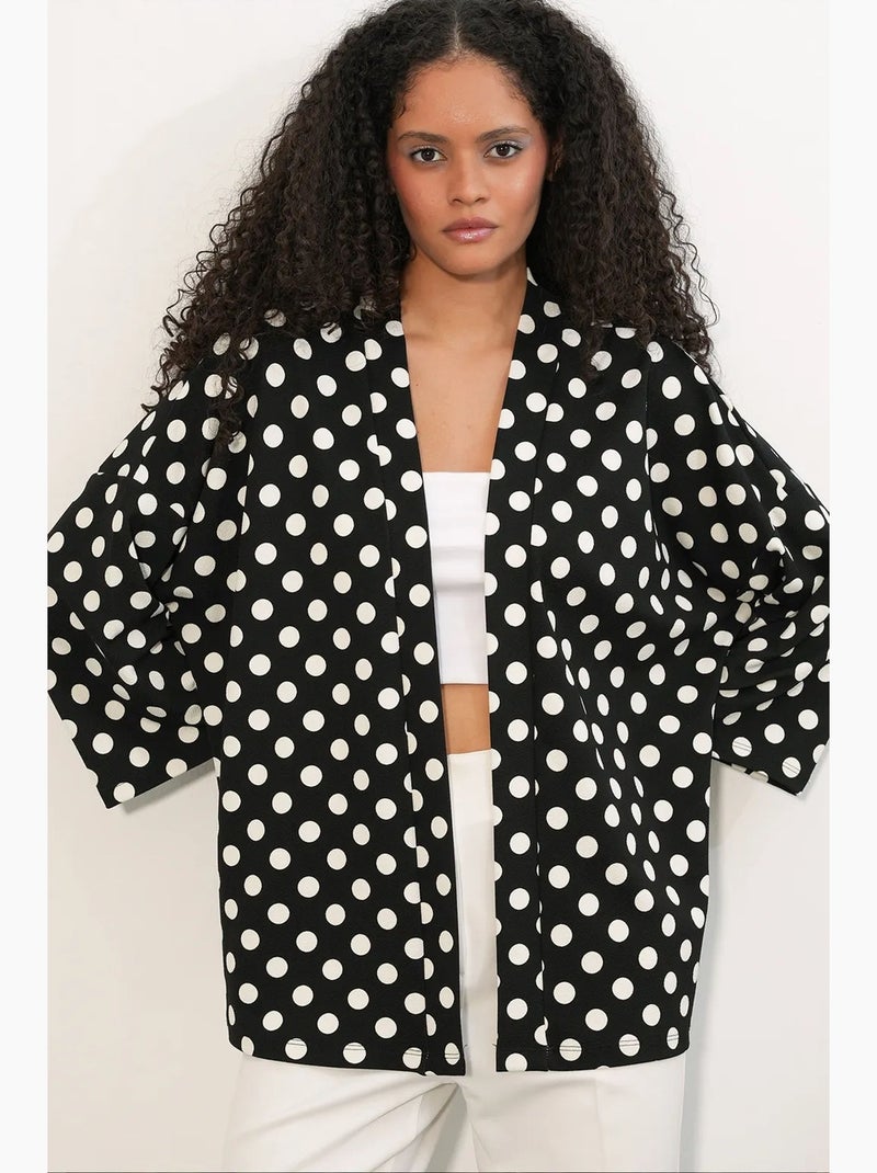 Kimono de plage à pois bdart Noir - Kiabi