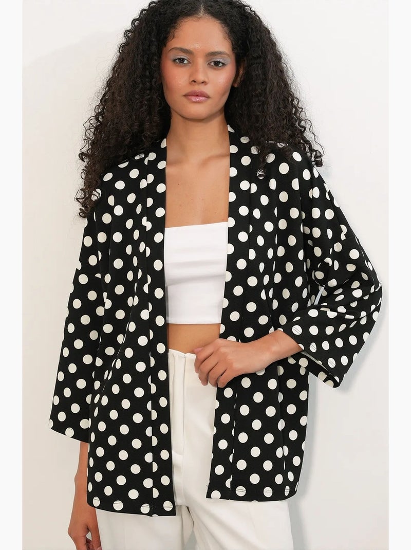 Kimono de plage à pois bdart Noir - Kiabi