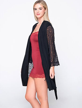 Kimono dentelle manches longues MICRO TOUCH LACE