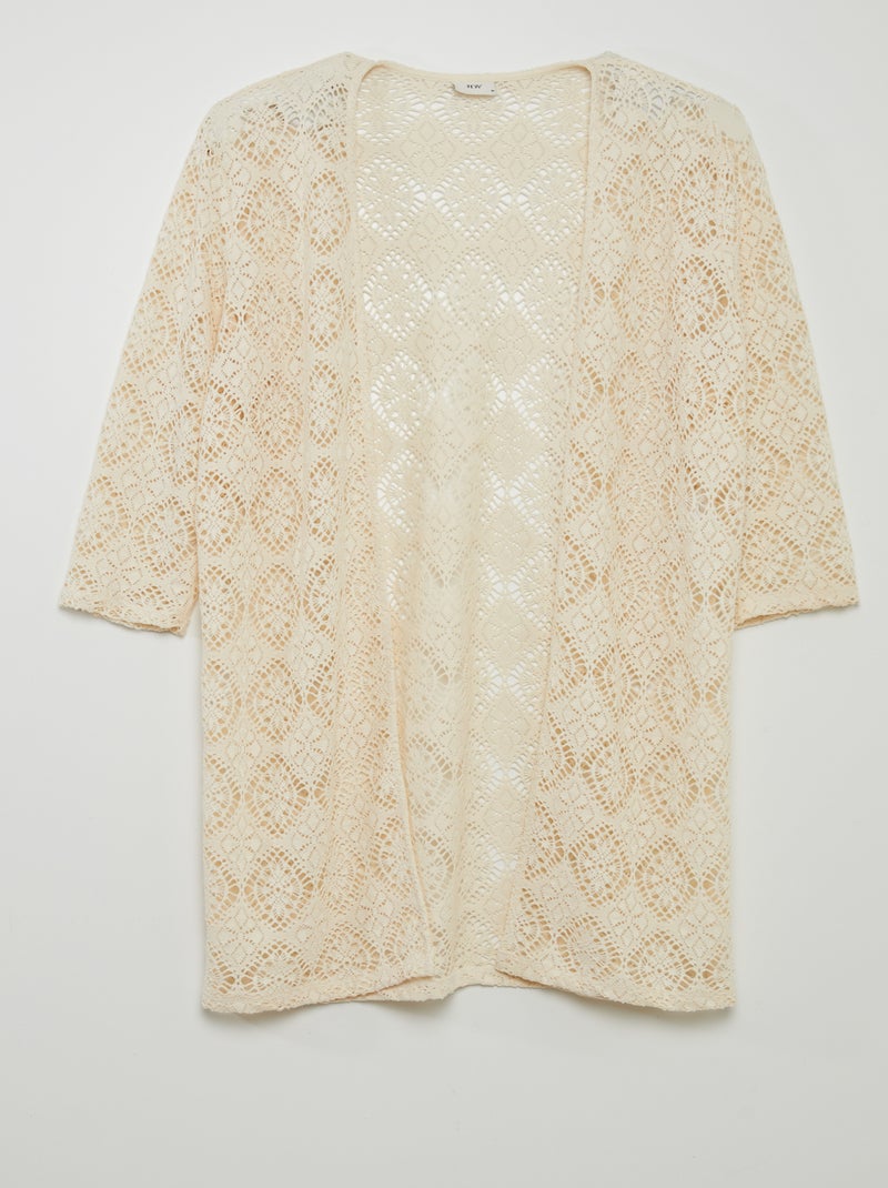 Kimono en crochet 'JDY' Beige - Kiabi