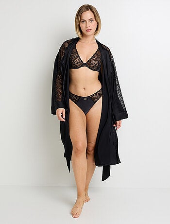 Kimono en satin et dentelle Femme - RougeGorge Lingerie