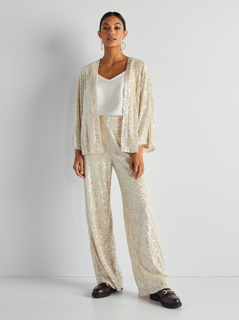 Kimono en sequins Champagne - Kiabi