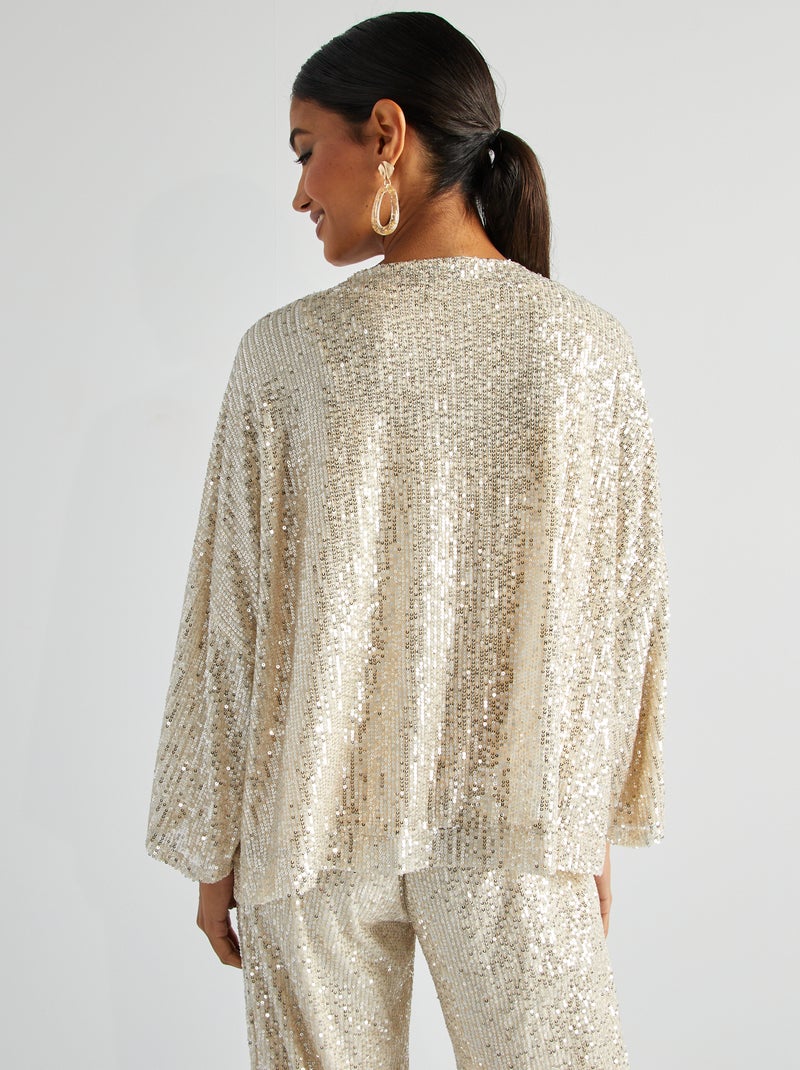 Kimono en sequins Champagne - Kiabi