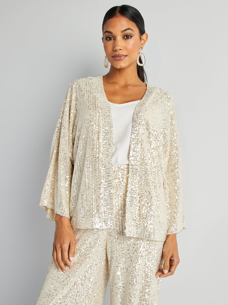 Kimono en sequins Champagne - Kiabi