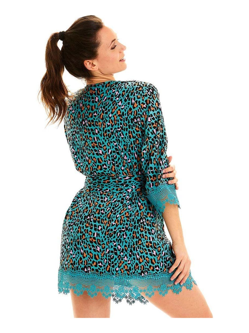 Kimono Féline - Pomm'Poire Bleu - Kiabi