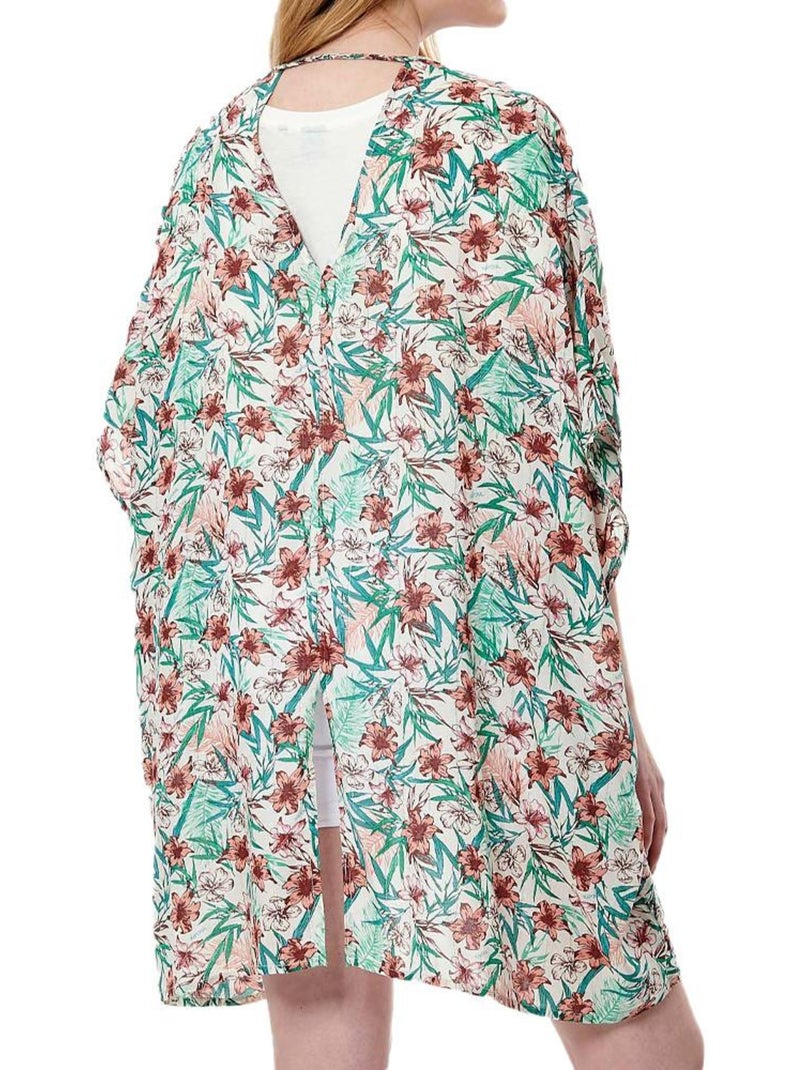 Kimono fleuries femme kaporal Bleu turquoise - Kiabi