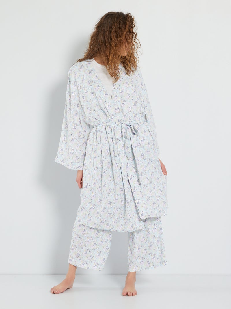 Kimono imprimé imprimé fleurs - Kiabi