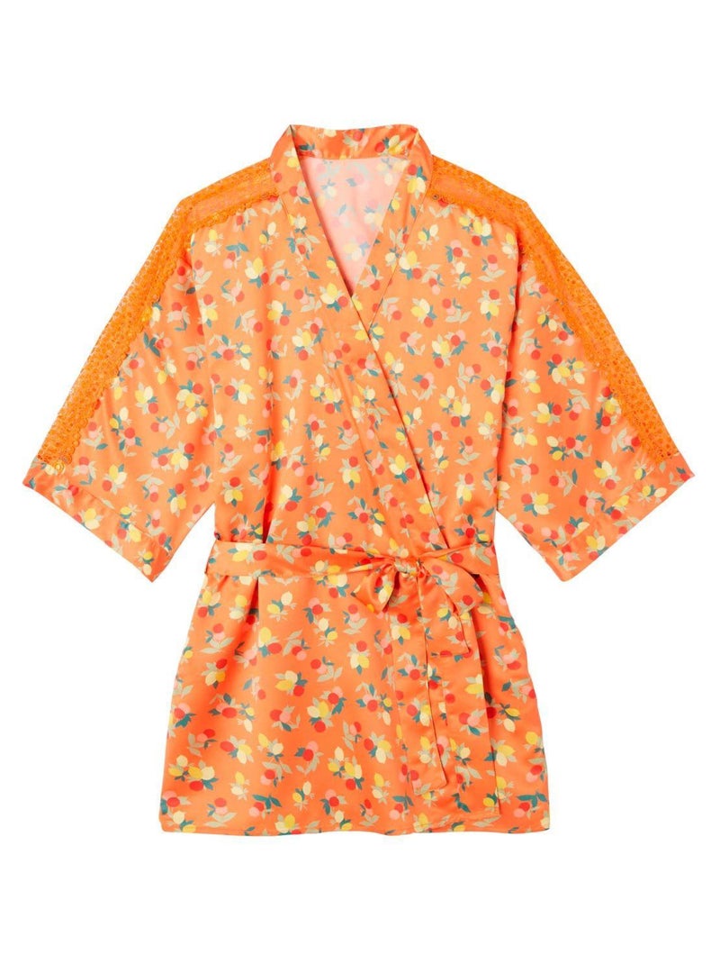Kimono imprimé NOUMEA - Camille Cerf & Pomm'Poire Orange - Kiabi