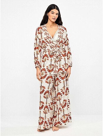 Kimono imprimé palmiers