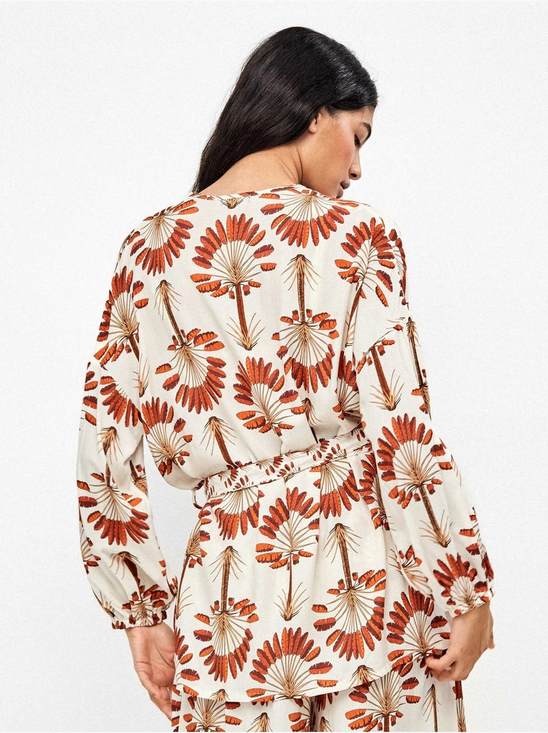 Kimono imprimé palmiers Multicolore - Kiabi