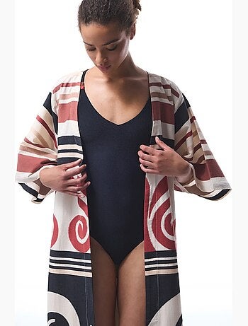 Kimono long à motif ethnique shay penti