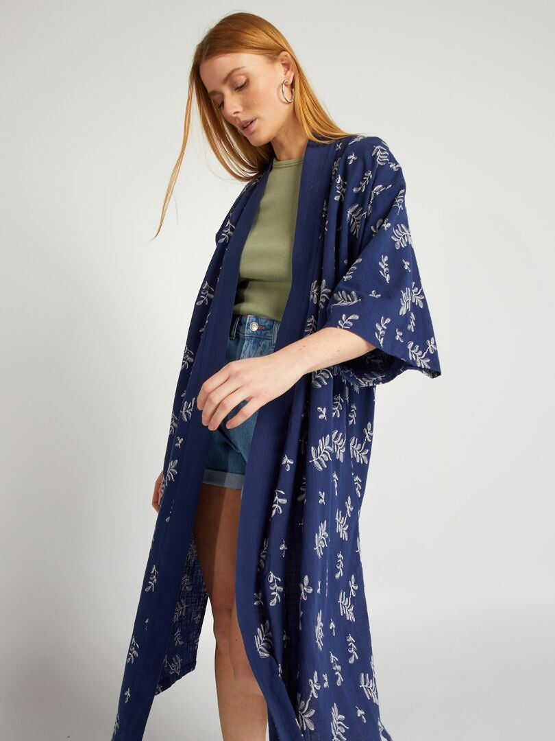 Kimono long Bleu marine - Kiabi