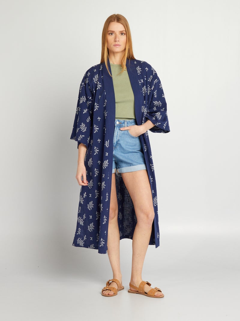 Kimono long Bleu marine - Kiabi