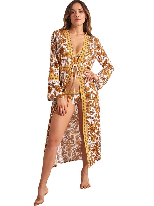 Kimono long de plage ACANTHUS - Kiabi