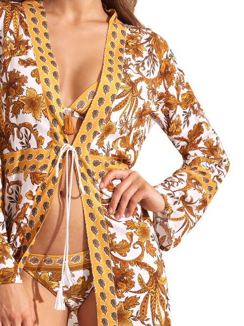 Kimono long de plage ACANTHUS - Kiabi