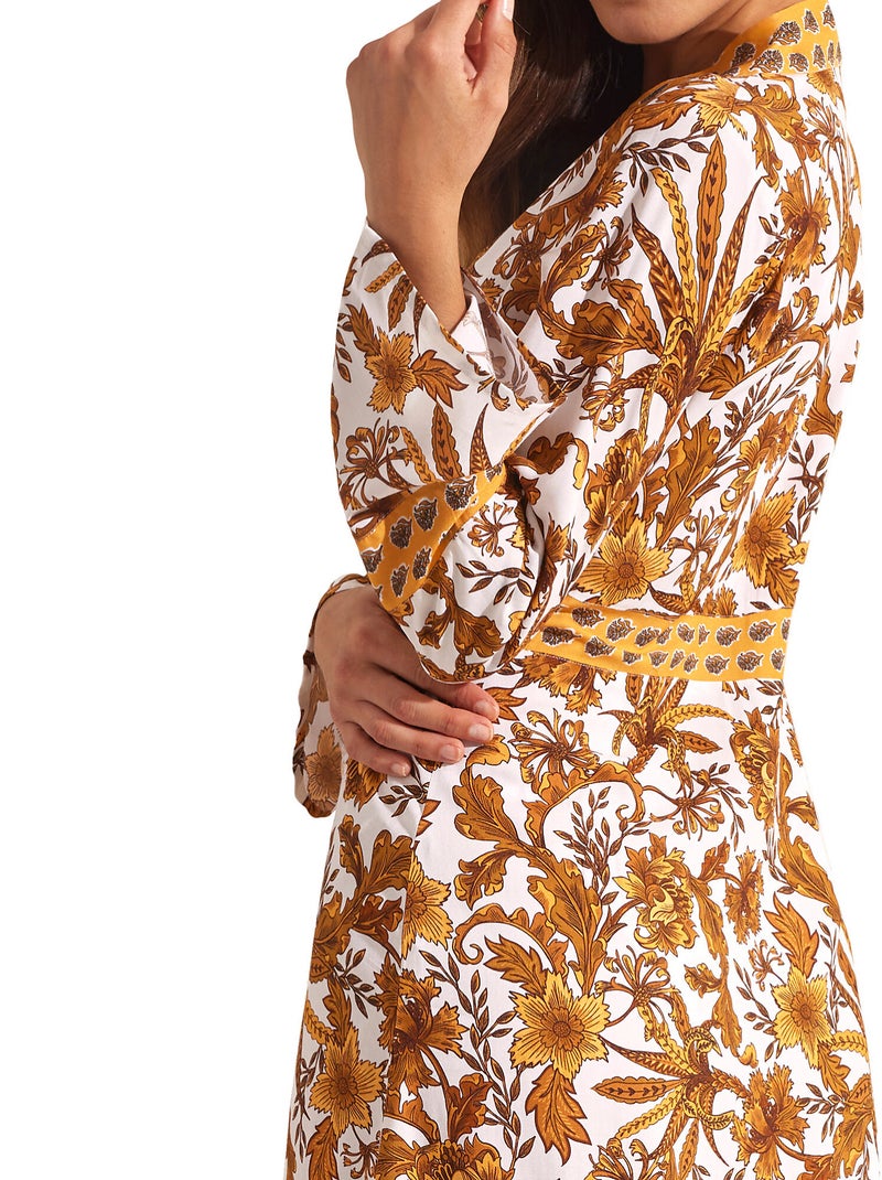 Kimono long de plage ACANTHUS Jaune - Kiabi