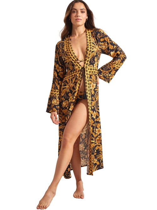 Kimono long de plage ACANTHUS - Kiabi