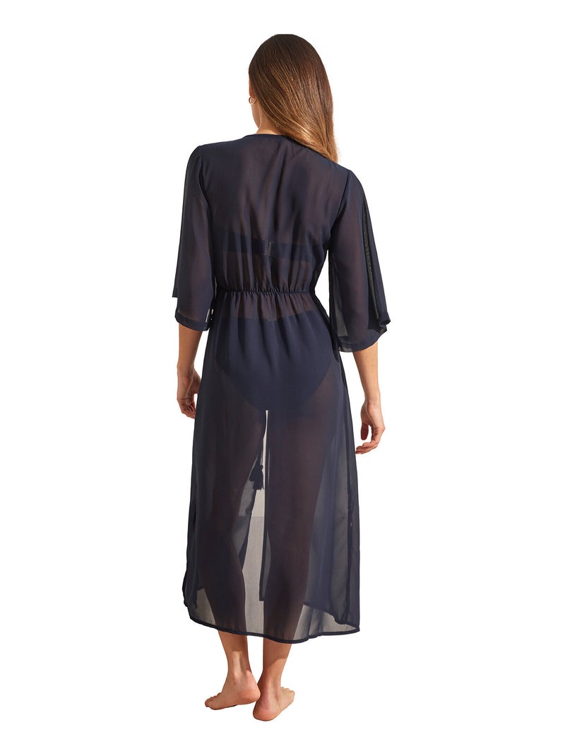 Kimono long de plage BAIKAL Bleu - Kiabi