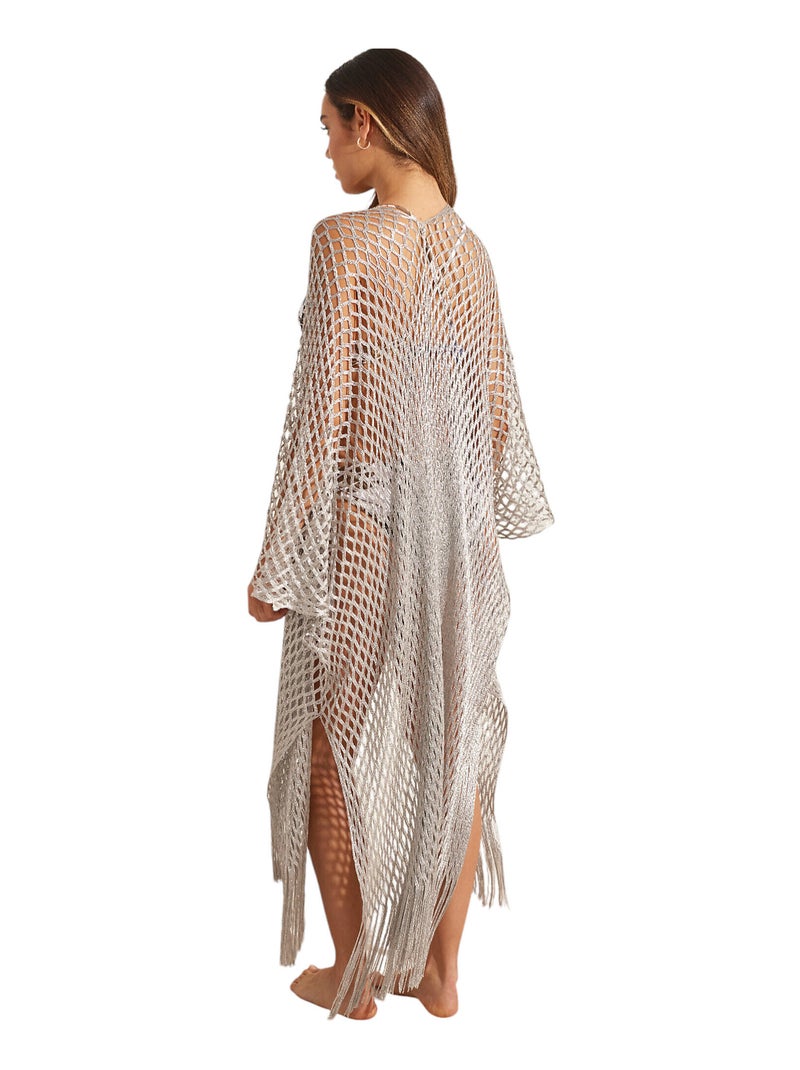 Kimono long de plage COMPLEMENTOS Argent - Kiabi