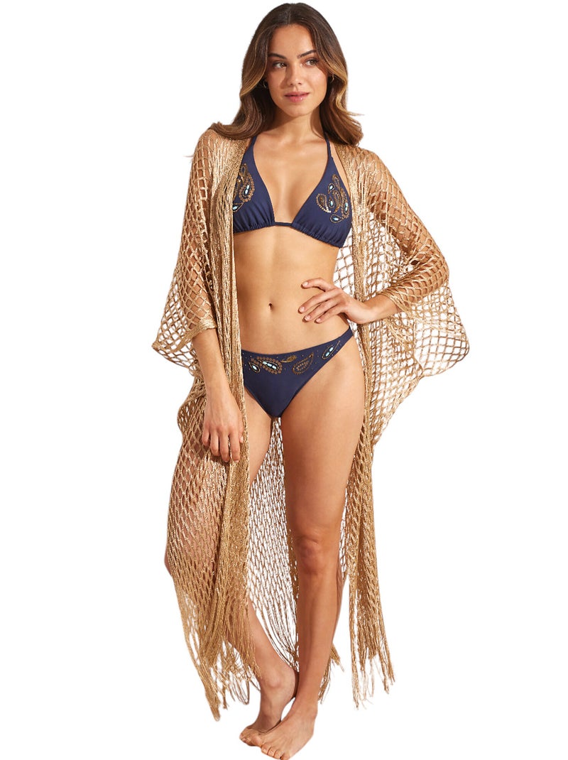 Kimono long de plage COMPLEMENTOS Jaune - Kiabi