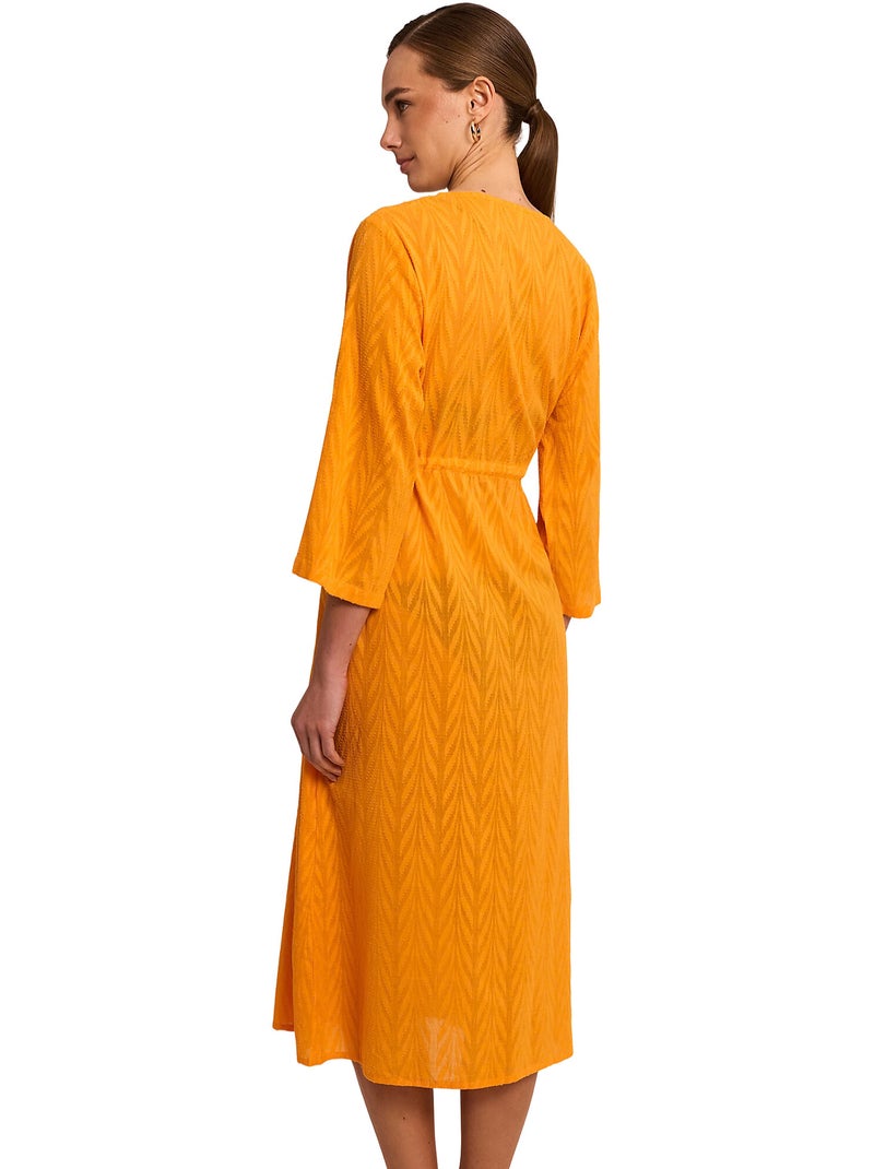 Kimono long de plage DUNA Orange - Kiabi