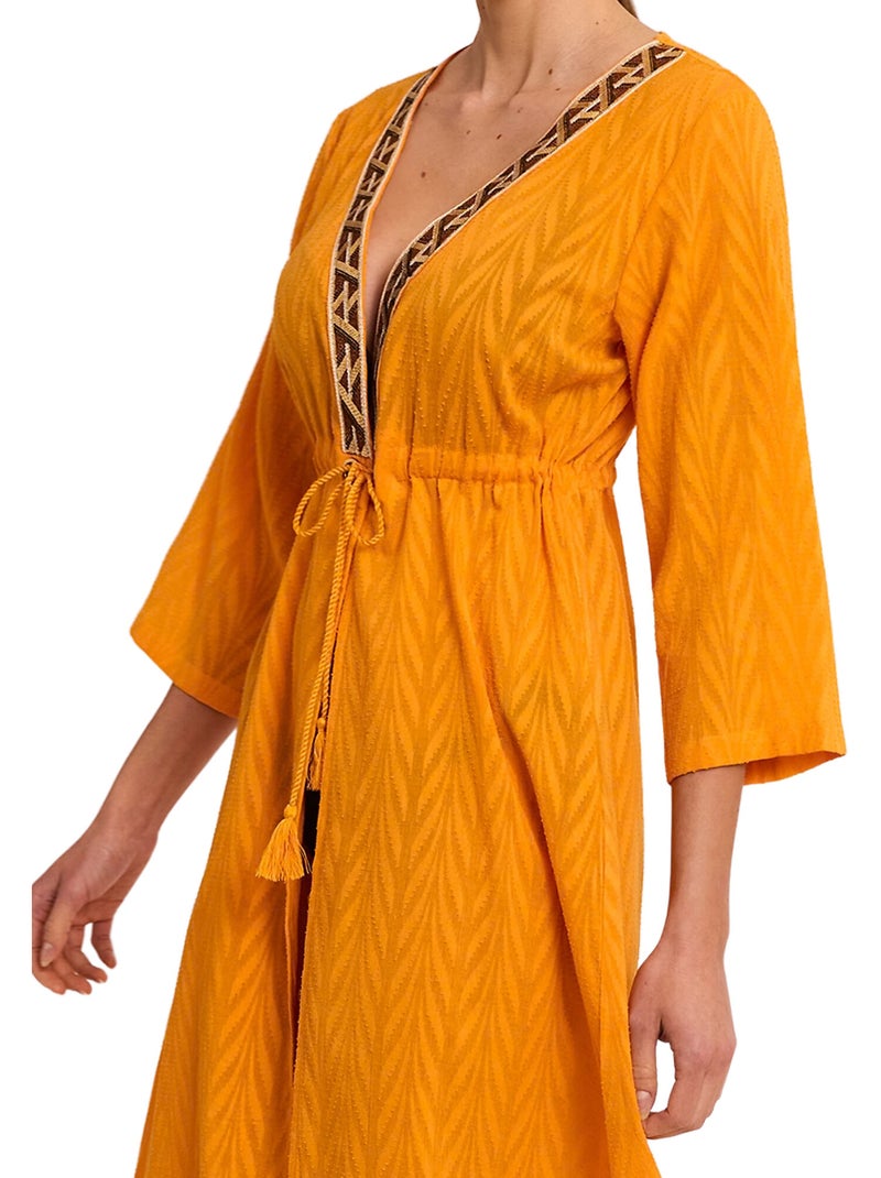Kimono long de plage DUNA Orange - Kiabi