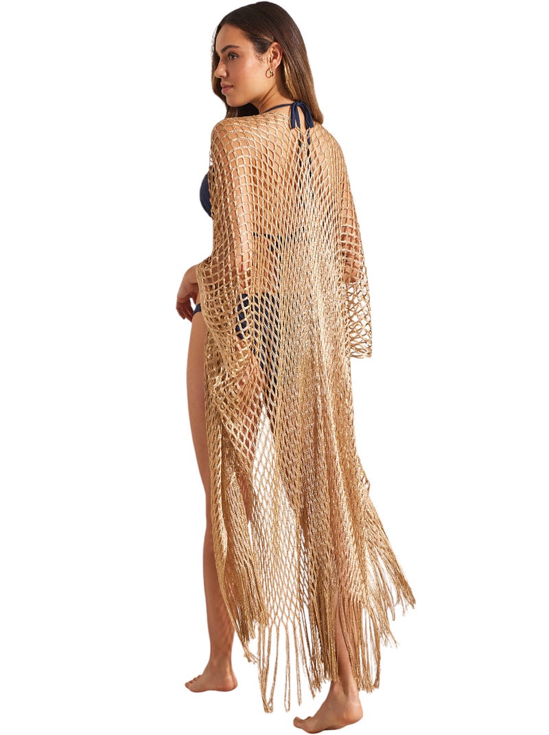 Kimono long de plage Jaune - Kiabi
