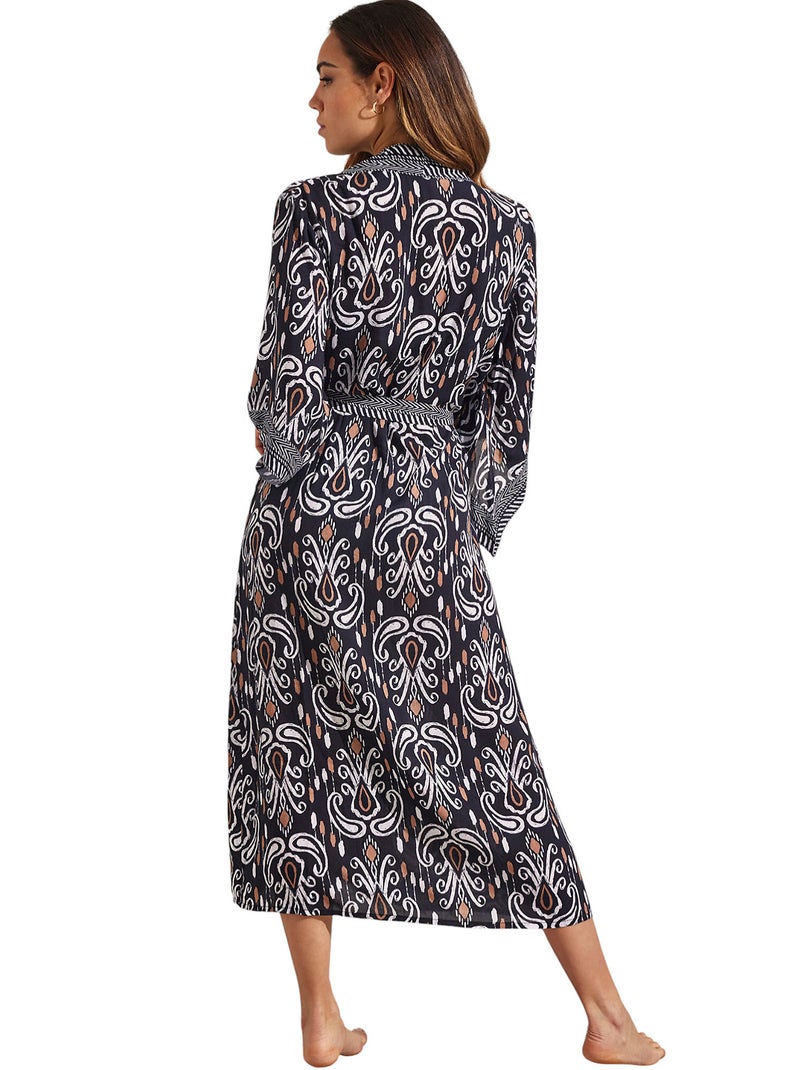 Kimono long de plage VENECIA Noir - Kiabi