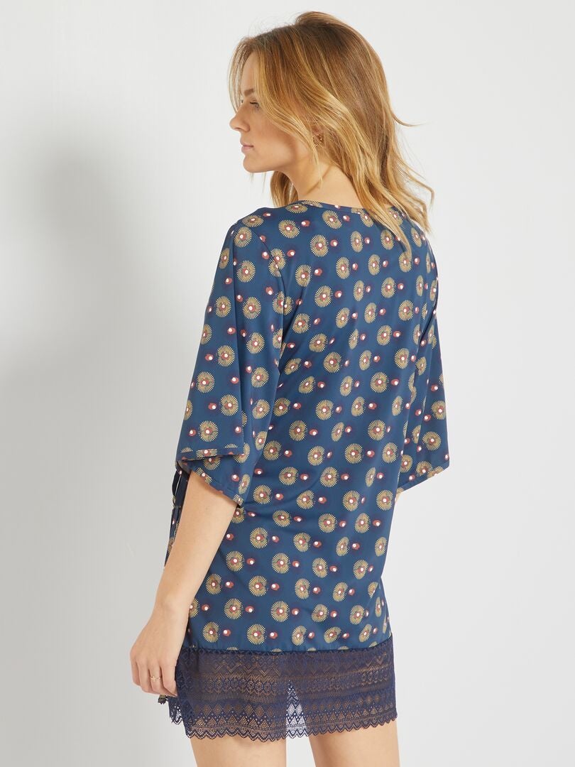 Chemisier Ouvert Style Kimono - Imprimé Fleurs Tailles 38/40/42 | Femme